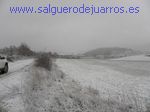Desde las esquina del pinar hacia el pueblo. Todo nevado
